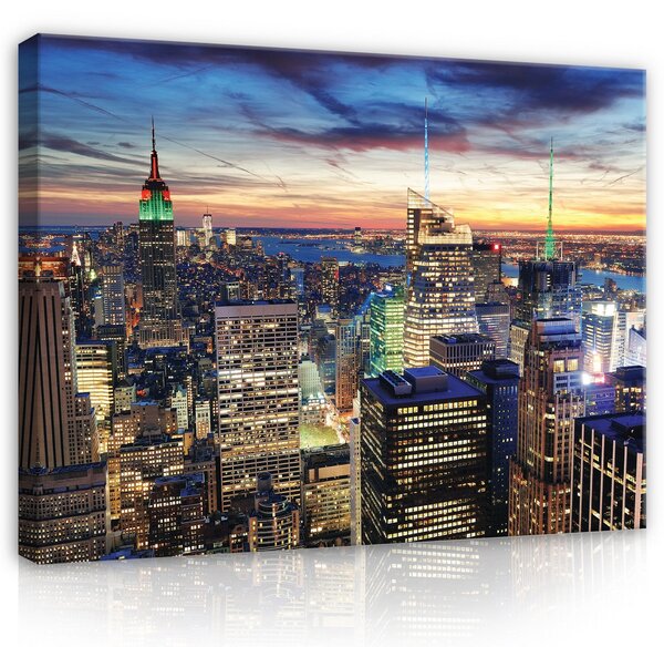 Postershop Obraz na plátně: City skyline New York - 100x75 cm