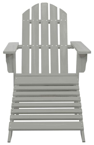 Zahradní židle Adirondack podnožka a stůl masivní jedle šedá 315930