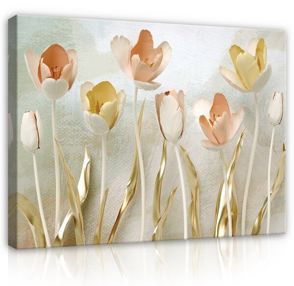Postershop Obraz na plátně: Nature Flowers Tulips Abstract 3D - 80x60 cm