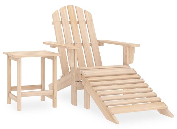Zahradní židle Adirondack s podnožkou a stolkem masivní jedle 315932