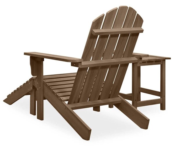 Zahradní židle Adirondack podnožka a stůl masivní jedle hnědá 315931