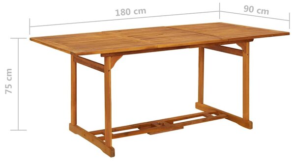 Zahradní jídelní stůl 180 x 90 x 75 cm masivní akáciové dřevo 315945