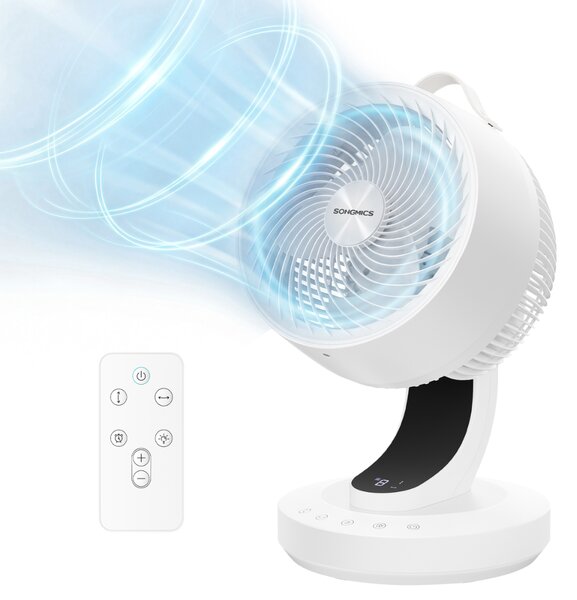 Cirkulační ventilátor FLOW s dálkovým ovládáním, bílý SongmicsHome