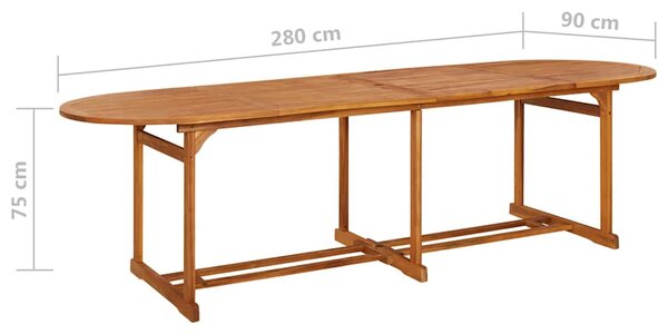 Zahradní jídelní stůl 280 x 90 x 75 cm masivní akáciové dřevo 315950
