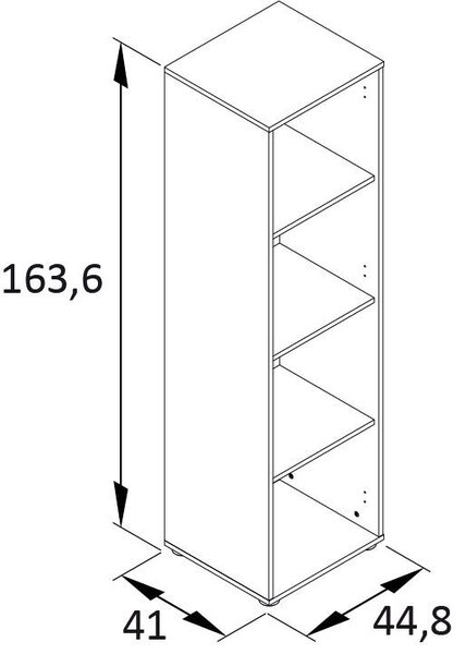 REGÁL NA DOKUMENTY, černá, barvy dubu, 44,8/163,6/41 cm MID.YOU - Online Only kancelářský nábytek, Online Only
