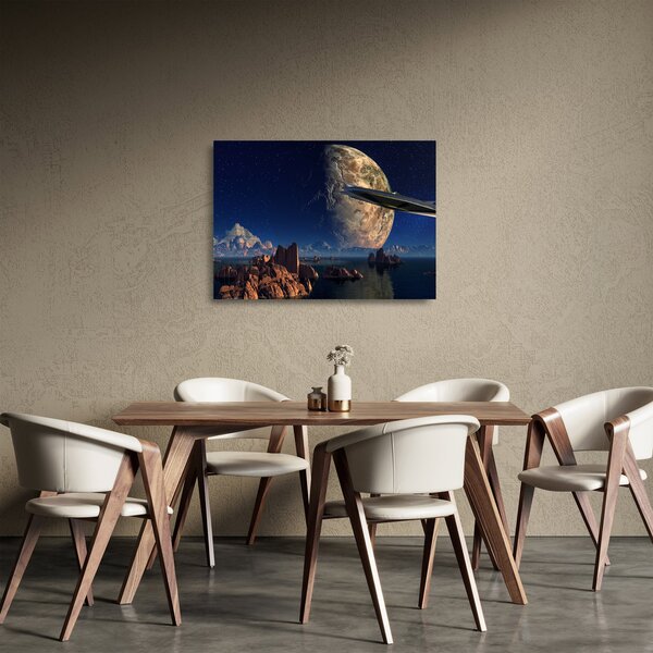Skleněný obraz - Přílet mimozemšťanů (70x50 cm)