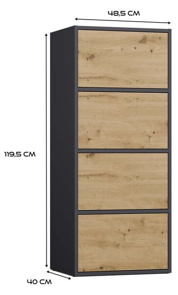 TP Living Komoda Alma 50 cm antracit/dub artisan