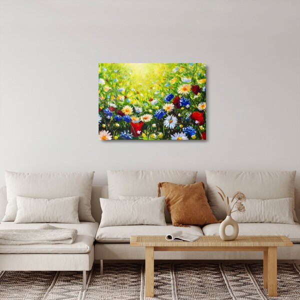 Skleněný obraz divokých květin (70x50 cm)