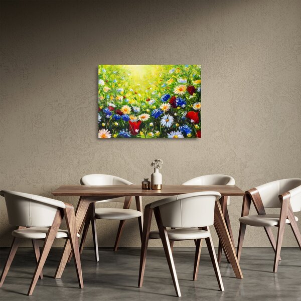 Skleněný obraz divokých květin (70x50 cm)