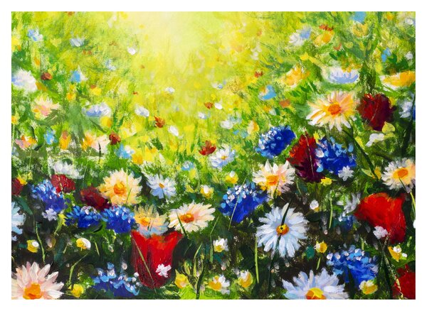 Skleněný obraz divokých květin (70x50 cm)