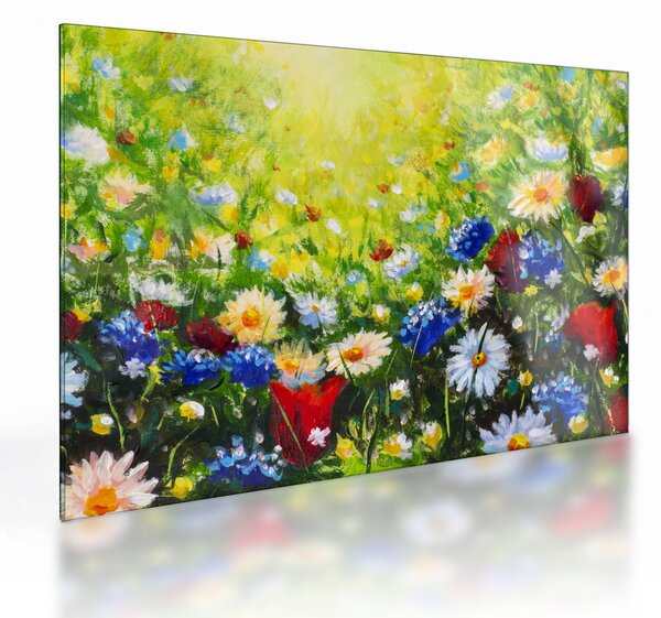 Skleněný obraz divokých květin (70x50 cm)
