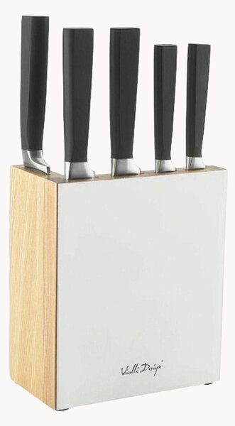 Sada 5 nožů ve stojanu Fino White