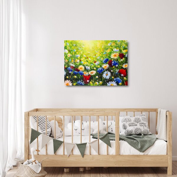 Skleněný obraz divokých květin (70x50 cm)