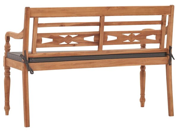 Lavice Batavia s tmavě šedou poduškou 120 cm masivní teak 316030