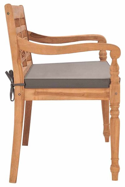 Lavice Batavia s tmavě šedou poduškou 120 cm masivní teak 316030