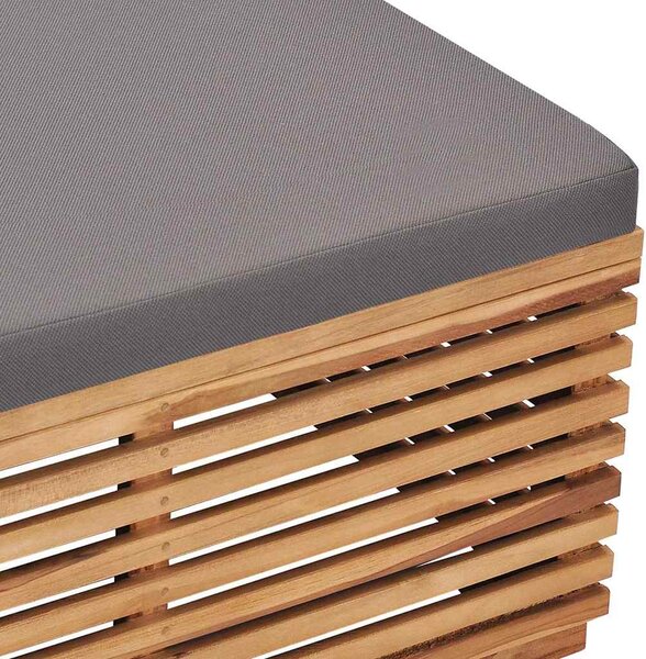 Set zahradního stolu a podnožky tmavě šedá poduška masivní teak 316042