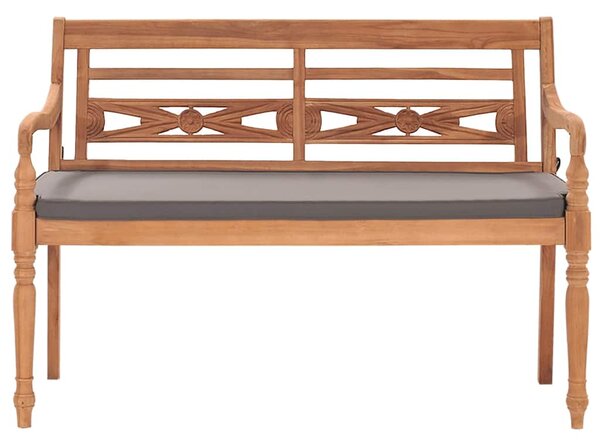 Lavice Batavia s tmavě šedou poduškou 120 cm masivní teak 316030