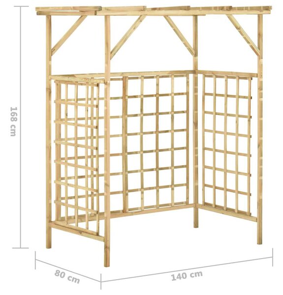 Zahradní pergola pro dvě popelnice impregnované borové dřevo 316063