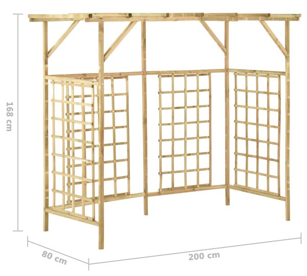 Zahradní pergola pro tři popelnice impregnované borové dřevo 316064