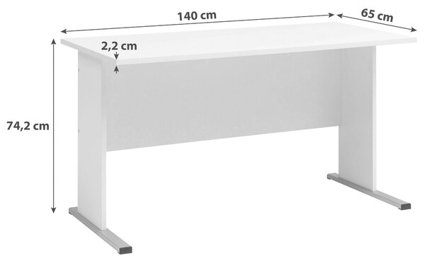 PSACÍ STŮL, bílá, 140/65/74,2 cm MID.YOU - Online Only psací stoly, Online Only