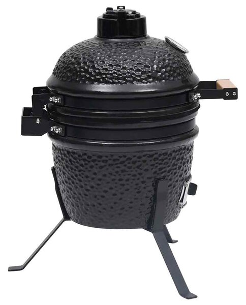 Zahradní gril a udírna 2 v 1 Kamado keramický 56 cm černý 316093