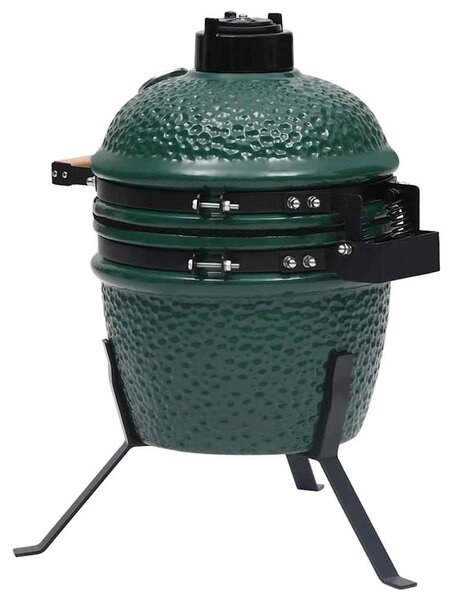 Zahradní gril a udírna 2 v 1 Kamado keramický 56 cm zelený 316094