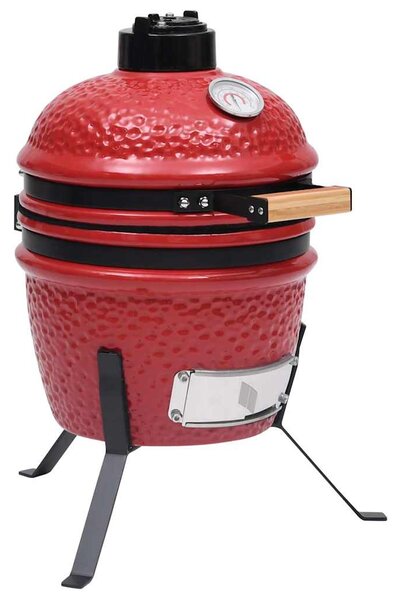 Zahradní gril a udírna 2 v 1 Kamado keramický 56 cm červený 316095