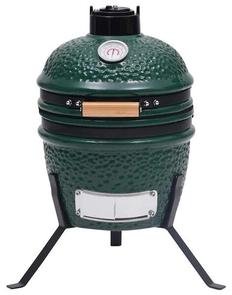 Zahradní gril a udírna 2 v 1 Kamado keramický 56 cm zelený 316094