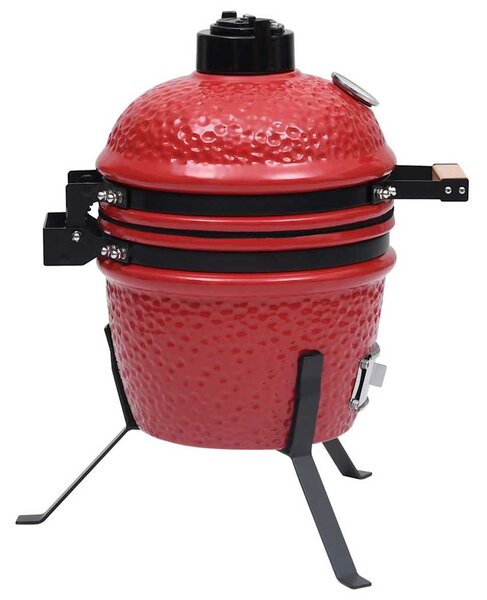Zahradní gril a udírna 2 v 1 Kamado keramický 56 cm červený 316095