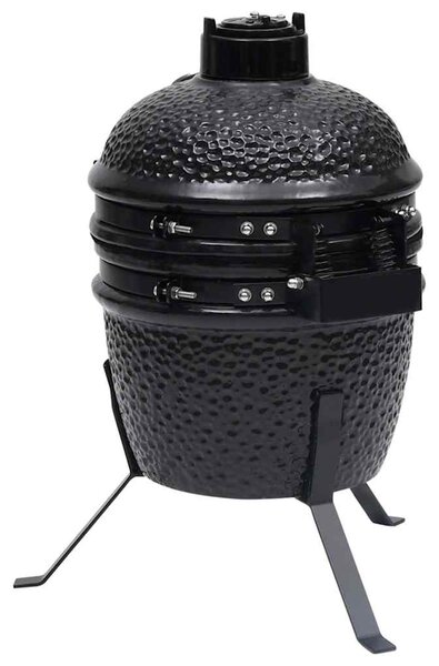 Zahradní gril a udírna 2 v 1 Kamado keramický 56 cm černý 316093
