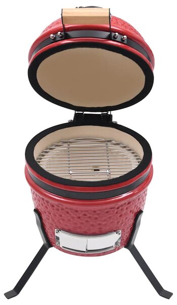 Zahradní gril a udírna 2 v 1 Kamado keramický 56 cm červený 316095