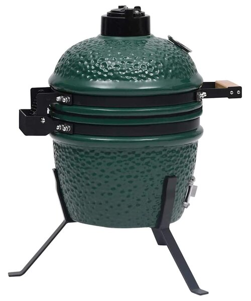Zahradní gril a udírna 2 v 1 Kamado keramický 56 cm zelený 316094