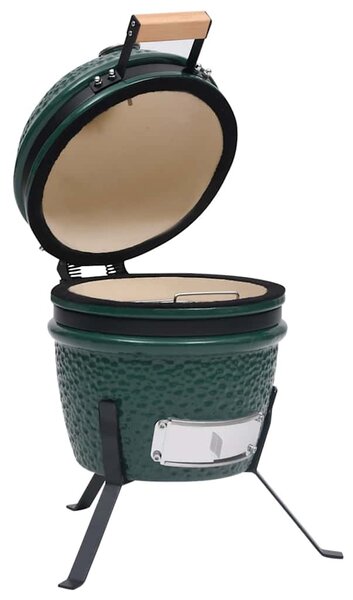 Zahradní gril a udírna 2 v 1 Kamado keramický 56 cm zelený 316094