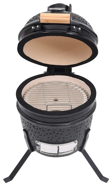 Zahradní gril a udírna 2 v 1 Kamado keramický 56 cm černý 316093