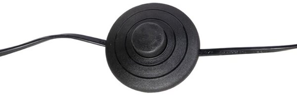 Stojací lampa černá s červeným stínítkem s peacockem 40 cm - Classico