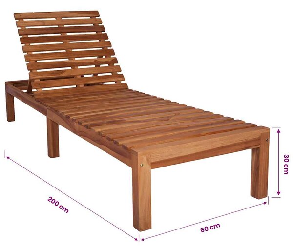 Zahradní lehátko masivní teak 316171