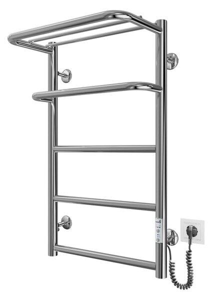 Koupelnový žebříkový radiátor HOTEL 75W/230V 66x42 cm nerez/chrom pravá
