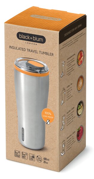 Velký nerezový termohrnek, 600ml, Black+Blum, oranžový