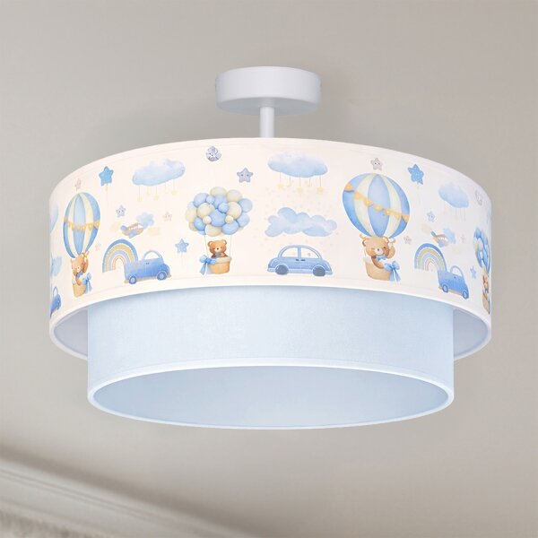 Brilagi-LED Dětský přisazený lustr BOBO 1xE27/60W/230V pr.40cm krém./modrá/medv