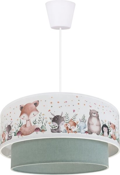 Brilagi- LED Dětský lustr na lanku BOBO 1xE27/60W/230V pr. 40 cm bílá/zel./zvíř