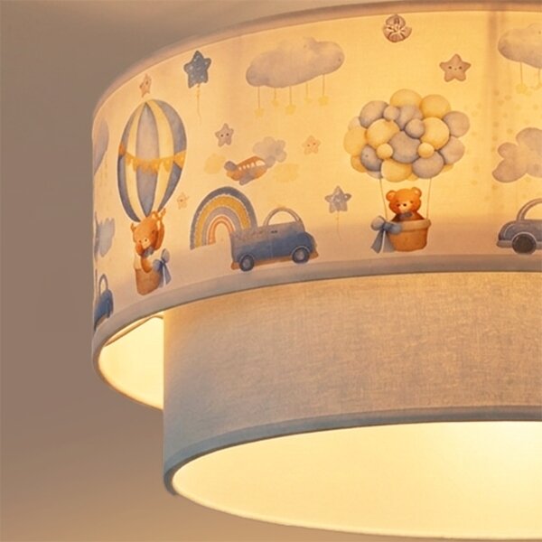 Brilagi-LED Dětský přisazený lustr BOBO 1xE27/60W/230V pr.40cm krém./modrá/medv