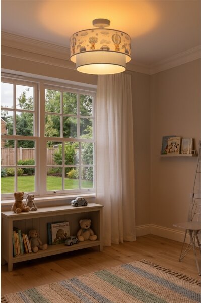 Brilagi-LED Dětský přisazený lustr BOBO 1xE27/60W/230V pr.40cm krém./modrá/medv