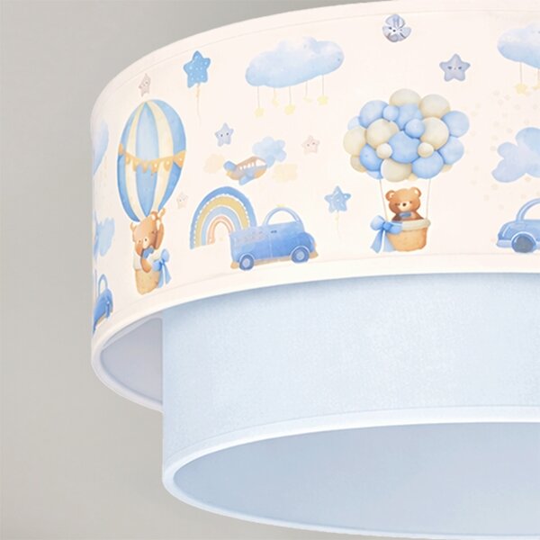 Brilagi-LED Dětský přisazený lustr BOBO 1xE27/60W/230V pr.40cm krém./modrá/medv