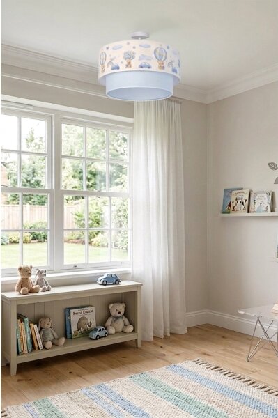 Brilagi-LED Dětský přisazený lustr BOBO 1xE27/60W/230V pr.40cm krém./modrá/medv