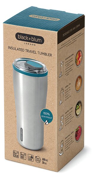 Velký nerezový termohrnek, 600ml, Black+Blum, tyrkysový