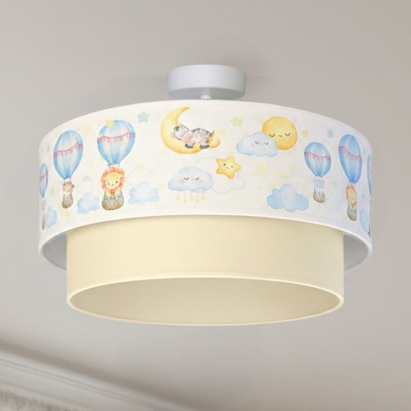 Brilagi-LED Dětský přisazený lustr BOBO 1xE27/60W/230V pr. 40 cm bílá/béž./zvíř