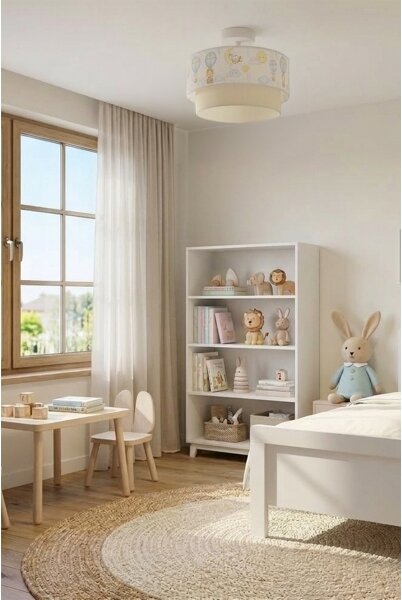 Brilagi-LED Dětský přisazený lustr BOBO 1xE27/60W/230V pr. 40 cm bílá/béž./zvíř