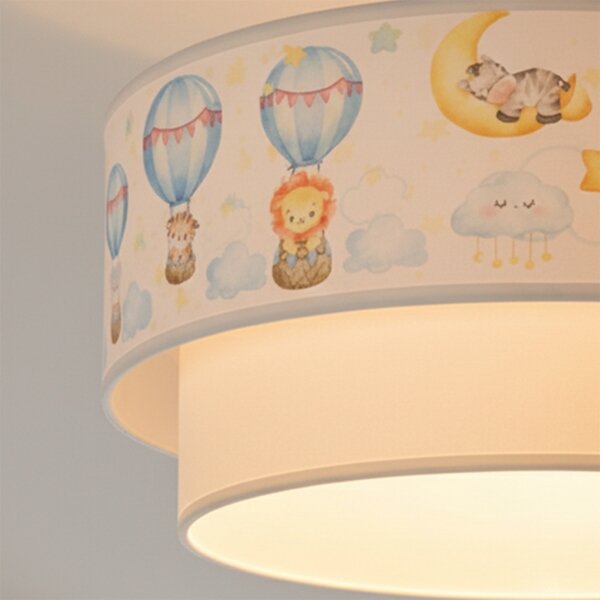 Brilagi-LED Dětský přisazený lustr BOBO 1xE27/60W/230V pr. 40 cm bílá/béž./zvíř