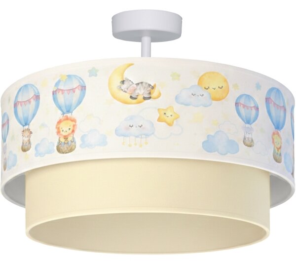 Brilagi-LED Dětský přisazený lustr BOBO 1xE27/60W/230V pr. 40 cm bílá/béž./zvíř