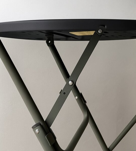 Skládací bistro stolek Ø 80 cm / výška 110 cm – černý